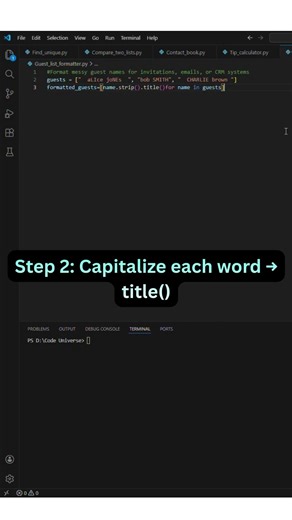 Python String Methods in Real Life 🎉 | Clean User Names (Beginner)