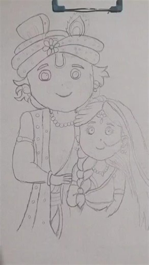 [RADHA KRISHNA DRAWING ❤️ . POSTER COLOUR 🎨] #art #krishna #radha #god #songlyrics #explore #yosho