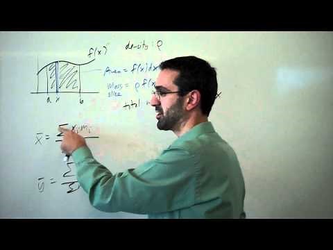 Deriving center of mass equations for a lamina