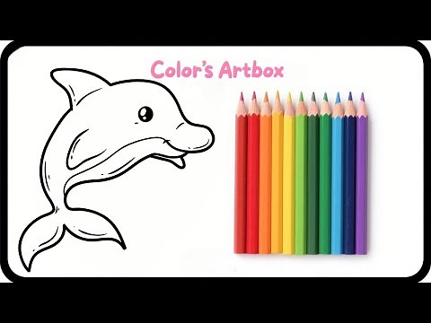 How to draw Dolphin Drawing for Beginners | Easy and Cute Step by Step 🐬 | Color’s Artbox