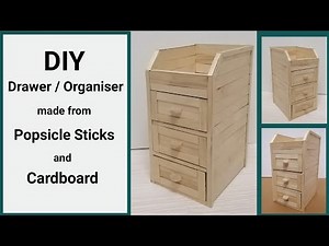 DIY Drawer Organiser (made from popsicle sticks and cardboard)