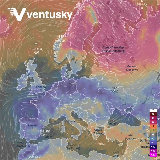 In recent days, cold air has begun to flow into Central and Western Europe. In the coming days, the influx of cold air into Europe will intensify further. 🧐 🥶 At the beginning of the new year, most of Europe will experience below-average temperatures, with all-day frosts in many areas. The video shows the development of the temperature anomaly in Europe over the next 12 days, up to January 6: https://www.ventusky.com/temperature-map/anomaly-2m#p=52.4;23.5;3 | Ventusky