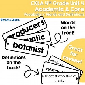 CKLA Grade 4 Unit 4 Vocabulary Words and Definitions