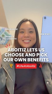 At Aboitiz, our A-People are empowered with the flexibility to make the most of their benefits! Our A-People can exchange their unused benefits for items that they want and can enjoy! 🙌💯 Meet Gia Mendoza, Brand & Communications Supervisor of Aboitiz, assigned to Pilmico Foods! Watch how she converted her unutilized benefits and got a brand-new iPad through our flexible benefits program! 💪 Want to know more about #LifeAtAboitiz? Follow us to learn more about our openings! #OneNewAboitiz #AFutu