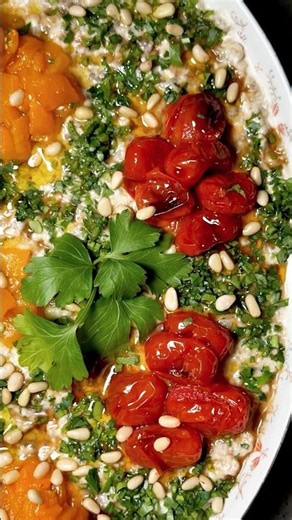 🍆 Auberginencreme mit Ofengemüse & Granatapfelsirup