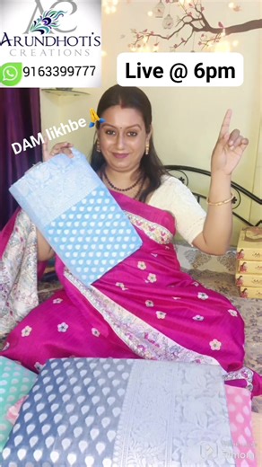 Name : Arundhoti Roy Brand : Arundhoti's Creations Booking : 9️⃣1️⃣6️⃣3️⃣3️⃣9️⃣9️⃣7️⃣7️⃣7️⃣ TODAY'S LIVE @ 6️⃣pm FSOS8857/68/HM1214 | Fashion Swap Online shopping | Facebook