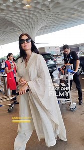 Katrina Kaif looks gorgeous in a cream 🍦 salwar kameez as she is spotted 😊 at the airport ✈️ She’s absolutely stunning! 😍 | Take One Filmy