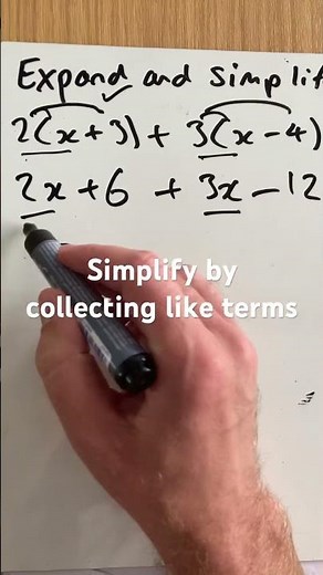 Expand and simplify brackets #gcsemaths #maths #algebra