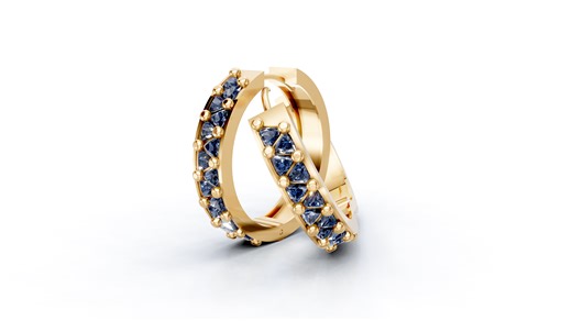 Articulated-Hoop-Earrings-with-Triangular-Gemstones