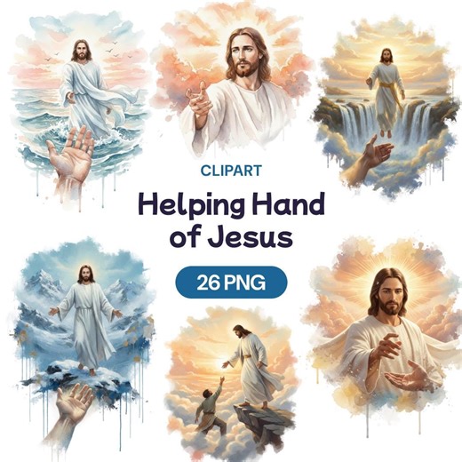 Helping Hand of Jesus Clipart, 26 Watercolor Rescue PNG, Reaching Out, Salvation, Pulling Up, Recovery, Christian Faith, Bible Art, Hope - Etsy UK