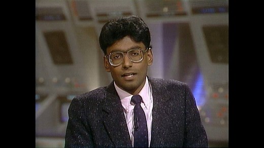 Host Ian Hanomansing reporting on the making of a giant omelette in the 80s. The glasses and hair say it all 😂 #fbf #flashbackfriday | CBC News: The National