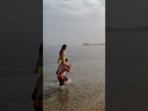 Shoulder Ride Challenge Part2 #china #dalian #shoulderridechallenge #fun #beach #fyp #fitness