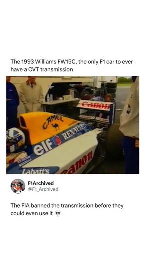 @f1archived on Instagram: "The Williams FW15C of the 1993 Formula One season represented the peak of early 1990s engineering, integrating some of the most advanced electronics and mechanical systems ever seen in the sport. Designed by Adrian Newey, it built upon the already dominant FW14B and featured active suspension, traction control and semi automatic gearbox technology that gave Williams a decisive performance edge. This car became a benchmark for technical innovation before many of its fea