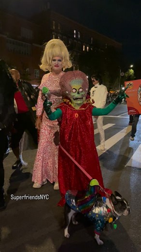 1.2K views · 8 comments | ✨ One of cutest costumes!  Out-of-this-world looks at the Village Halloween Parade in New York!  From intergalactic glam to alien attitude, these costumes are truly from another planet.  #VillageHalloweenParade #HalloweenParadeNYC #AlienVibes #CosmicCostumes #NYCHalloween #OutOfThisWorld #SpaceStyle #IntergalacticGlam | SuperFriends NYC | Facebook