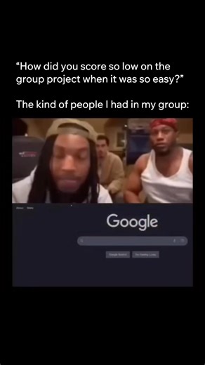 TWST on Instagram: "This video highlights a widely shared and often irritating reality of school and workplace life: the broken group project. It humorously portrays the familiar situation where one committed person ends up doing nearly all the work, while the rest of the group barely contributes. The main idea centers on the unfair imbalance of effort, which often results in the hardworking member receiving a lower grade because of unreliable teammates. Through recognizable visuals and a trendi