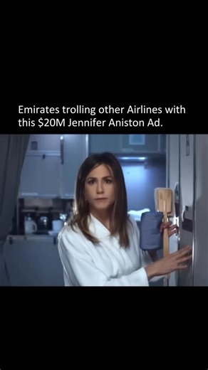Business | Wealth | Invest on Instagram: "Emirates didn’t just launch an ad — they made a statement. A $20 million Jennifer Aniston campaign that subtly flexes on every other airline without saying a word. When your product is this strong, you don’t need loud comparisons or cheap shots. You let luxury, comfort, and confidence do the talking. This is how premium brands win: invest big, think long-term, and market from a position of certainty. While others compete on price, Emirates competes on ex
