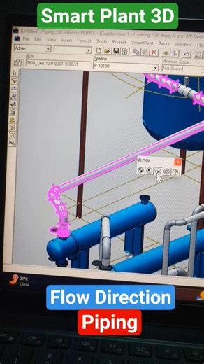 Change Flow Direction | Piping Design #design #shorts #sp3d #trendingshorts #engineering