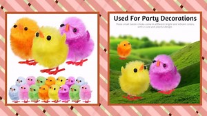 18pcs Mini Easter Chicks - 1.18in Colorful Fluffy Plush Chicken Decor for Festive Party Decorations and Home Figurines Fun Celebrations Indoor Outdoor Small Fake Baby Chicks Set