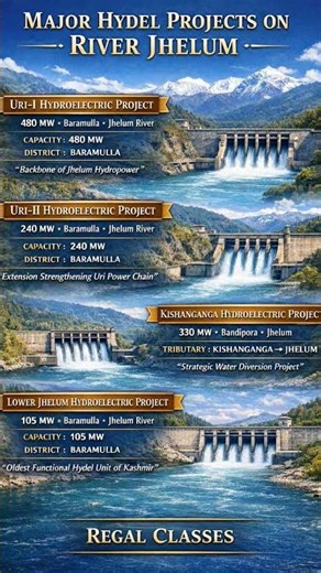 Jhelum Hydropower Projects in 15 Sec ⚡ Last Day Revision