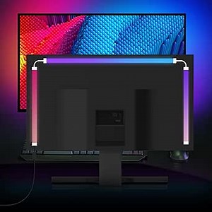 Monitor LED Backlight Instant Sync Strip for 24/27/32/34 Inches Monitor Optional Size, Via Software Control Instant Sync Lighting Color Effect of Audio and Video Signal(24 Inches)