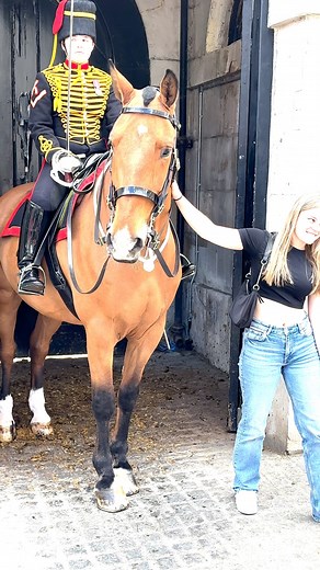 Awww Epic Moment For Her!!!! #england #tourist #horseguardsparade #horse #horseguardparade #horseguards #travel #windsorcastle #parisfashionweek #history | Royal Guards of The King