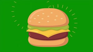 Download Delicious Burger Falling Animation Green Screen Food Promo Element for free