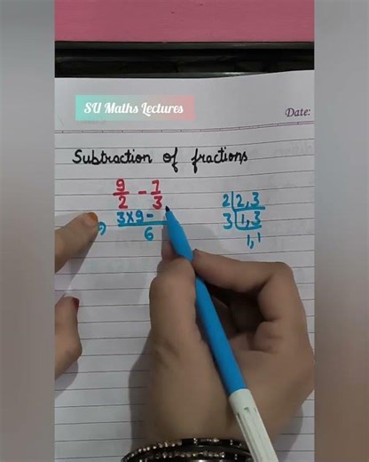 Subtraction of fractions #shorts #maths #subtractionoffractions