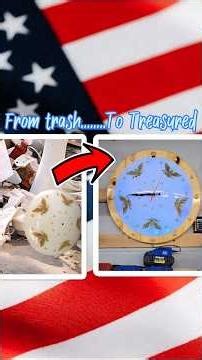 How i made a DIY Clock American Themed w/ LED backlighing from a 70s glass light fixture #diyclock