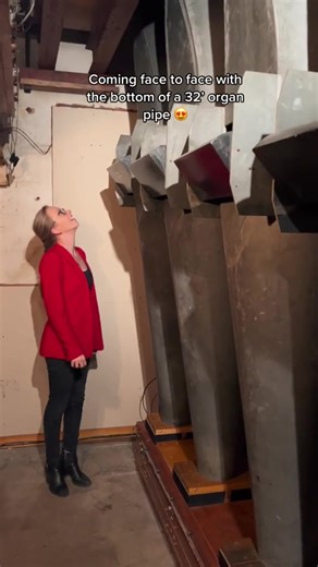In case you wondered how big an organ pipe is up close…. And yes, I am very very short… but not THAT short 😂 this is the organ of Boardwalk Hall, Atlantic City!! #organ #organtok #musicalinstrument #pipeorgan #atlanticcity
