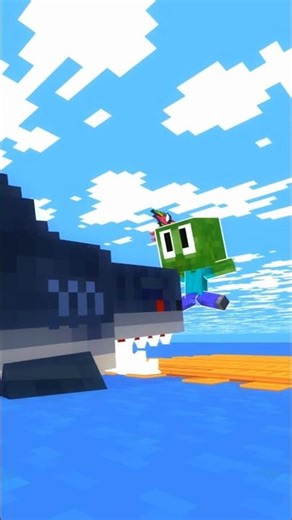 Intense shark attack, Minecraft animation #minecraft #shorts #shark