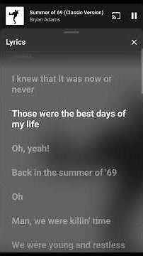 Summer Of 69 (classic Verison) - Bryan Adams #lyrics #templete #bryanadams