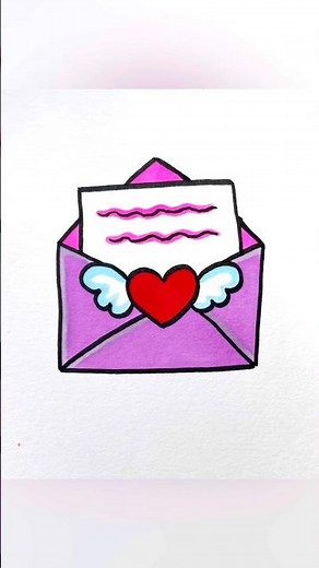 How to draw an envelope with a letter | easy drawing for kids #valentinesday #simple #artforkids diy