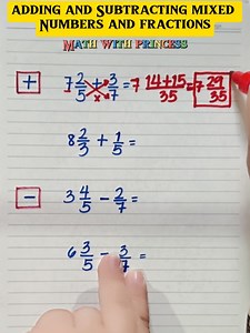 22K views · 335 reactions | Learn How to Add and Subtract Mixed Numbers and Fractions #mathwithprincess #mathviral #math #mathlessons #mathematics #mathreview #mathvideo #mathisfun | Math with Princess | Facebook