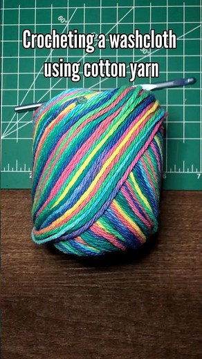 Crocheting a cotton washcloth