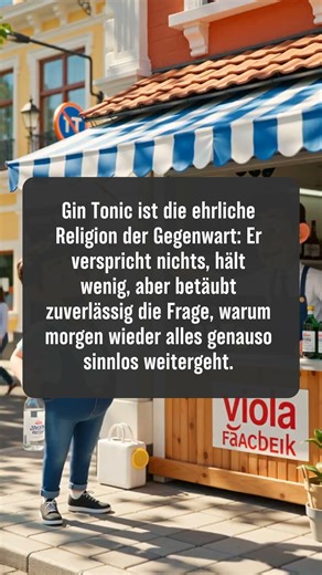 Gin Tonic: Ehrliche Religion für heute! Ertränkt den Sinn des Lebens. #GinTonic #Lebensgefühl