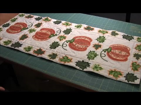 Machine Embroidered Pumpkin Table Runner