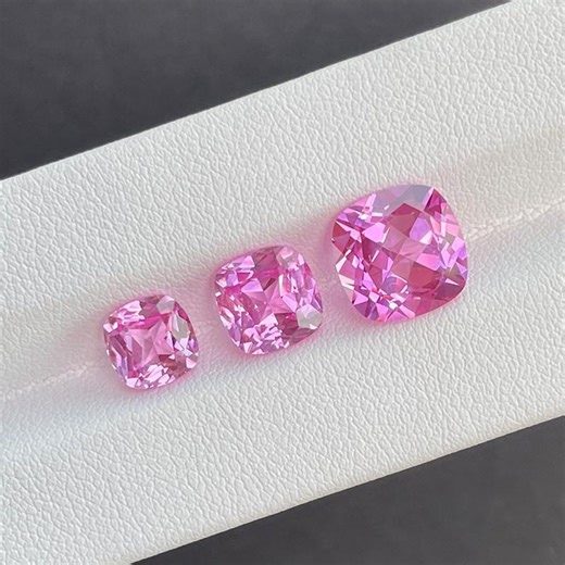 Lab Created Pink Sapphire Square Gemstone | Precision Cut Synthetic Ruby Series (7mm–10mm)