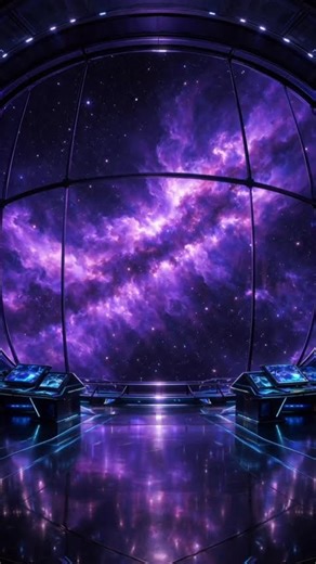 Deep Space Observatory Window | Purple Nebula Ambience