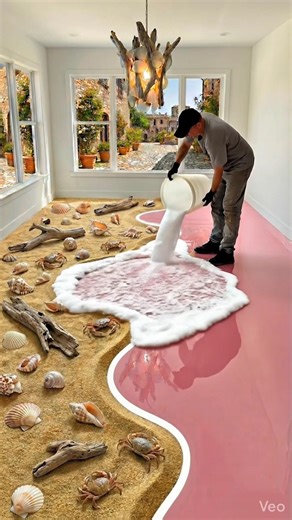 Concrete to PINK BEACH 😱 Unreal Epoxy Transformation!