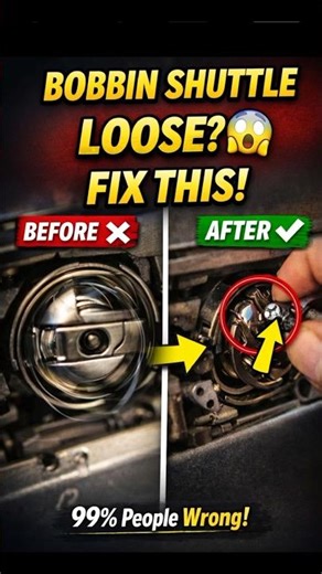 How to Fix Loose Bobbin Shuttle | Sewing Machine Repair 🔧 #shorts