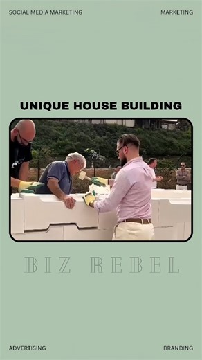 Biz Rebel - Business | Marketing on Instagram: "Cement-Free Housing System In Poland, a groundbreaking construction concept is redefining modern business ideas in real estate. This Lego-style wall system uses durable interlocking blocks that fit together without cement, glue, mortar, or even water. The result is a cleaner, faster, and far more efficient way to build homes. For a small business or construction startup, this model changes everything. The building process creates no mess, no waste,