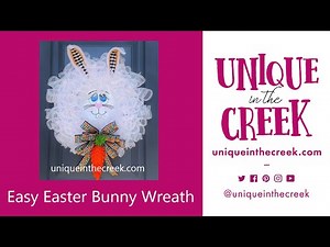 DIY Easy Deco Mesh Bunny Wreath on UITC Character Board