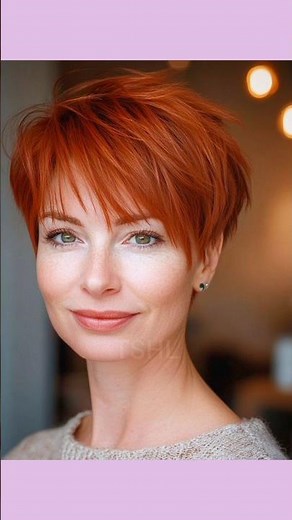 new pixie short red hair ideas for women older & matured #shorts #over40 #haircut #redhair #pixie