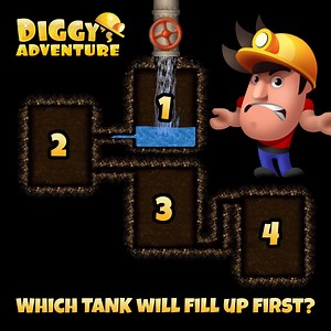 Which tank will fill up first? 🚰 More puzzles await in Diggy's Adventure! | Diggy's Adventure