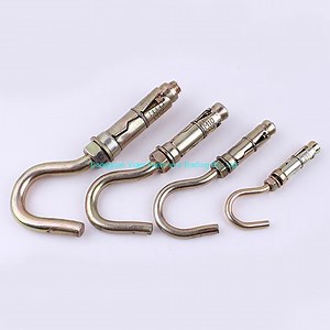 [Hot Item] Shield Anchor 3-Segments Type with Hook Bolt Three Anchor Three Pieces Shield Anchor Expansion Bolt Concrete Screw Yellow Zinc Plated