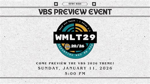 Introducing our VBS 2026 theme! Who are you in a world full of pride? While this prideful world claims to know who you are, in this news station: WMLT 29 will read you the true facts. During VBS, kids will learn what it takes to be a journalist for God. It takes reading God’s Word to humble ourselves and turn from our sin. Then we must teach God’s Word to others. So grab your notepad, check the batteries in the camera, and load up the news van. It’s time to report who we are! Join us on Sunday, 
