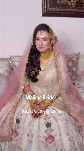 Samreen Khan| Makeup Artist | Makeup Educator on Instagram: "Our Walima bride Aqsa — elegance, grace & pure beauty 🤍 . Makeup @makeupartistrybysamreen Hair @makeover_by_fareenkhan . . #reels #bridalmakeup #walima #weddingmakeuplooks #makeuptutorial #makeupartistrybysamreen #mua #muadelhi #makeupartist #delhimakeupartist #reels #trending"