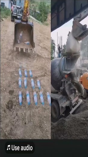 Backhoe's Jaw-Dropping Trick: Grabbing Mineral Water Bottles! 😲 #HeavyEquipmentMagic #BackhoeTrick