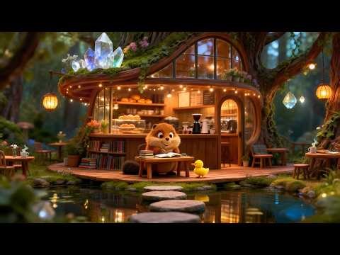 Quiet Forest Coffee Shop ☕ Chill Lo-fi Jazz Beats to Study, Focus