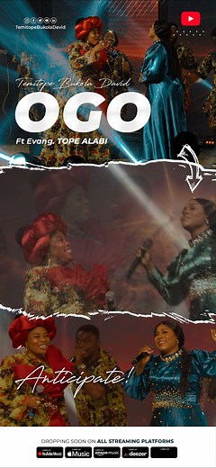 @GospelHotspot on Instagram: "Temitope Bukola David Announces the Release of “OGO (Glory)” Featuring Gospel Icon Tope Alabi Premiering August 22, 2025 | Powered by Solada Records Entertainment A powerful new sound is set to make waves in the gospel music scene as singer and worship minister Temitope Bukola David prepares to release her latest single, “OGO (Glory),” featuring the legendary Evangelist Tope Alabi. Scheduled to premiere exclusively on YouTube on August 22, 2025, this highly anticipa